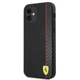 Ferrari On Track Carbon Stripe dėklas iPhone 12 mini - juodas