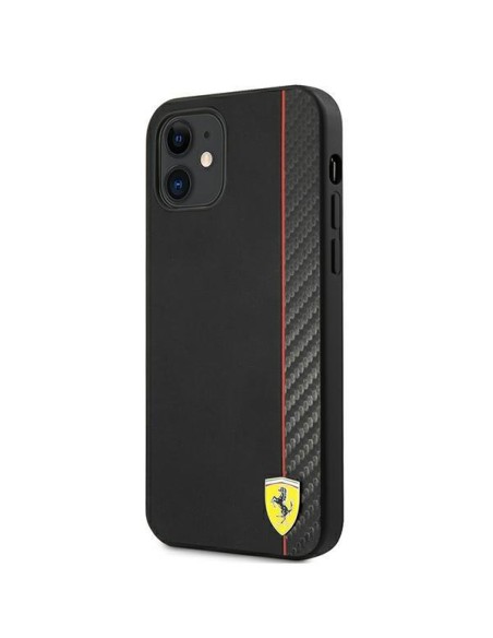 Ferrari On Track Carbon Stripe dėklas iPhone 12 mini - juodas