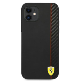 Ferrari On Track Carbon Stripe dėklas iPhone 12 mini - juodas