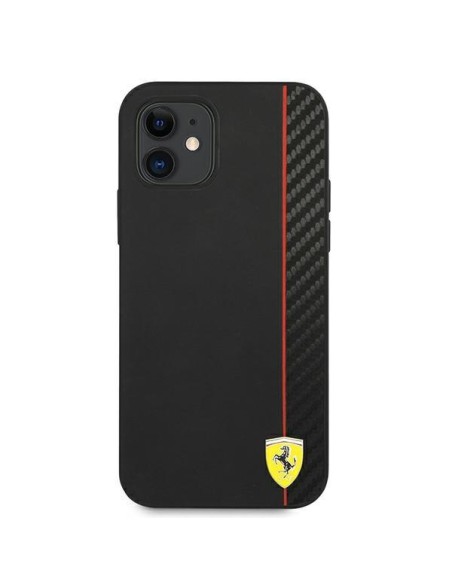 Ferrari On Track Carbon Stripe dėklas iPhone 12 mini - juodas