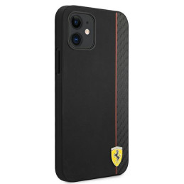 Ferrari On Track Carbon Stripe dėklas iPhone 12 mini - juodas
