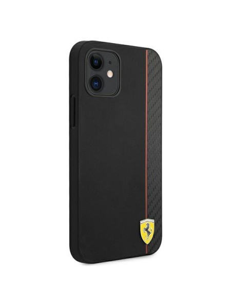 Ferrari On Track Carbon Stripe dėklas iPhone 12 mini - juodas