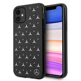 Mercedes Silver Stars Pattern dėklas, skirtas iPhone 11 / Xr - juodas