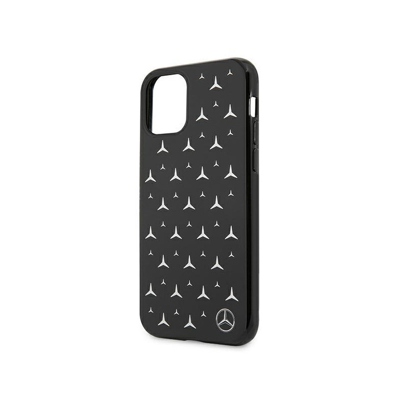 Mercedes Silver Stars Pattern dėklas, skirtas iPhone 11 / Xr - juodas