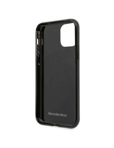 Mercedes Silver Stars Pattern dėklas, skirtas iPhone 11 / Xr - juodas Mercedes Silver Stars Pattern dėklas, skirtas iPhone 11 / Xr - juodas