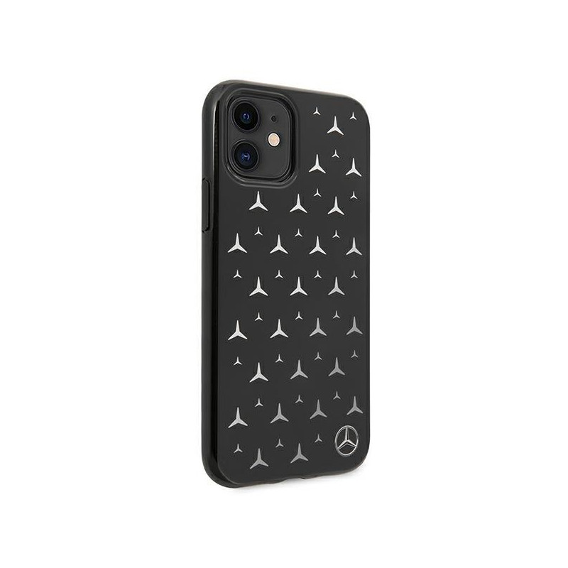 Mercedes Silver Stars Pattern dėklas, skirtas iPhone 11 / Xr - juodas
