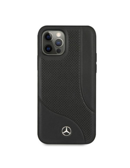 Mercedes Leather Perforated Area dėklas iPhone 12 Pro Max - juodas Mercedes Leather Perforated Area dėklas iPhone 12 Pro Max - juodas