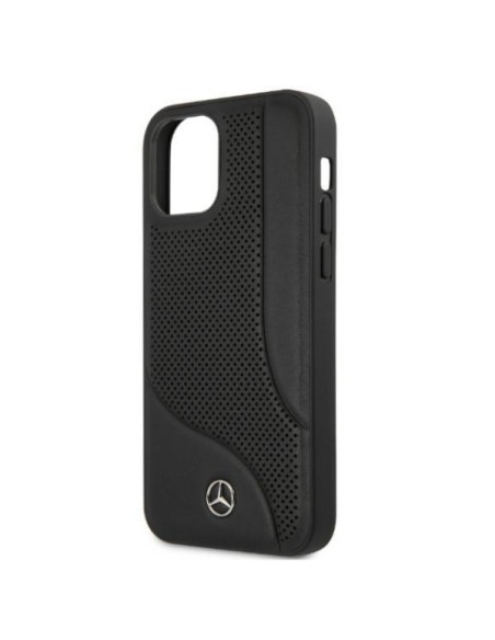 Mercedes Leather Perforated Area dėklas iPhone 12 Pro Max - juodas Mercedes Leather Perforated Area dėklas iPhone 12 Pro Max - juodas