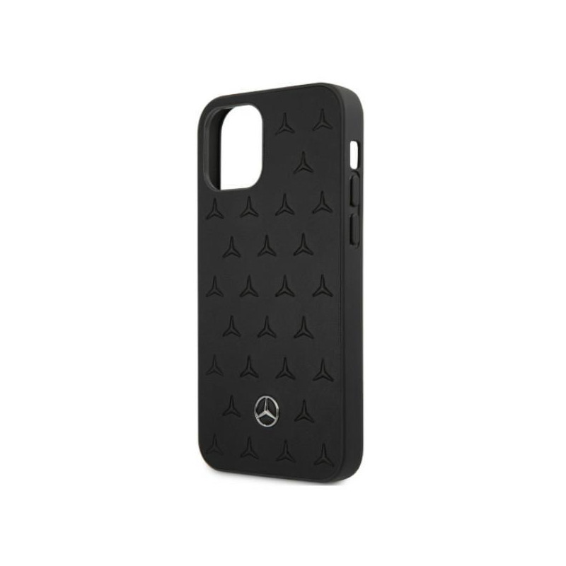 Mercedes Leather Stars Pattern dėklas, skirtas iPhone 12 Pro Max - juodas