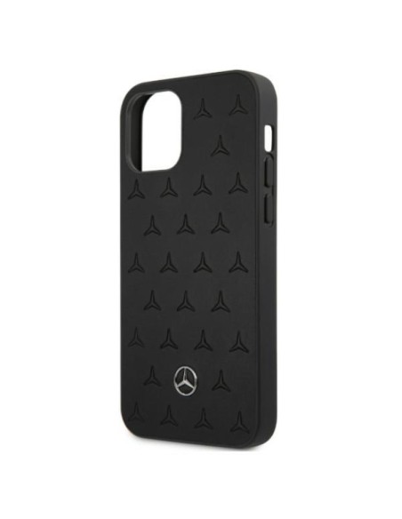 Mercedes Leather Stars Pattern dėklas, skirtas iPhone 12 Pro Max - juodas Mercedes Leather Stars Pattern dėklas, skirtas iPhone 12 Pro Max - juodas