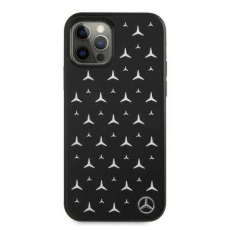 Mercedes Silver Stars Pattern dėklas, skirtas iPhone 12 / iPhone 12 Pro - juodas Mercedes Silver Stars Pattern dėklas, skirtas iPhone 12 / iPhone 12 Pro - juodas