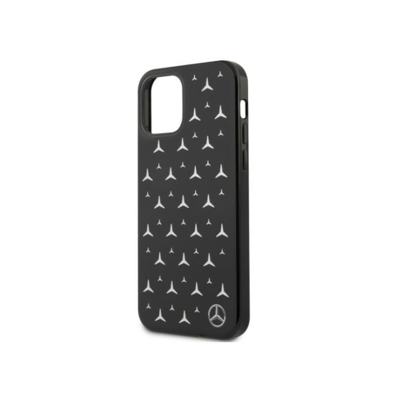 Mercedes Silver Stars Pattern dėklas, skirtas iPhone 12 / iPhone 12 Pro - juodas