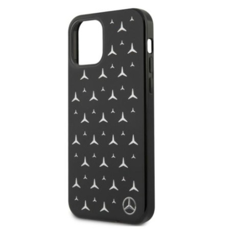 Mercedes Silver Stars Pattern dėklas, skirtas iPhone 12 / iPhone 12 Pro - juodas Mercedes Silver Stars Pattern dėklas, skirtas iPhone 12 / iPhone 12 Pro - juodas