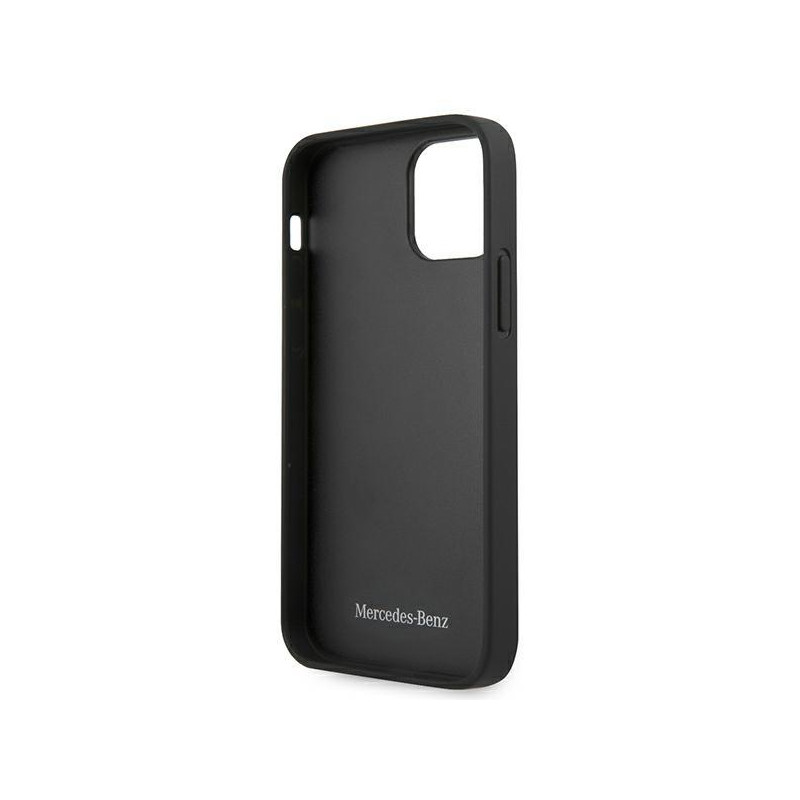 Mercedes Leather Perforated Area dėklas iPhone 12 mini - juodas