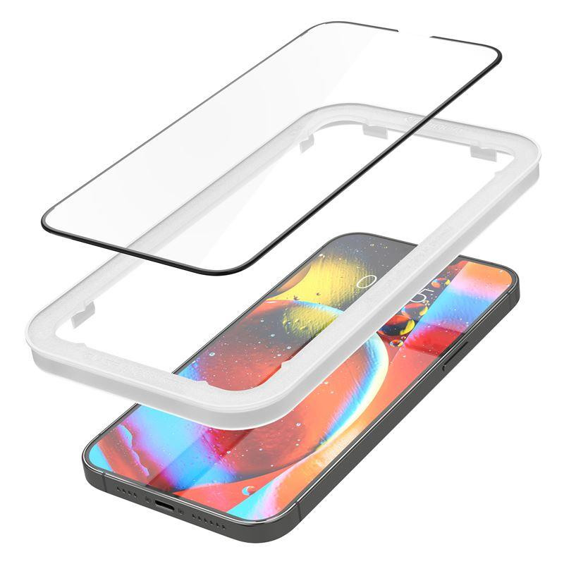 Spigen ALM Glass FC grūdintas stiklas iPhone 13 / 13 Pro / 14 - juodas 2 vnt.