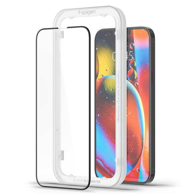 Spigen ALM Glass FC grūdintas stiklas iPhone 13 / 13 Pro / 14 - juodas 2 vnt.