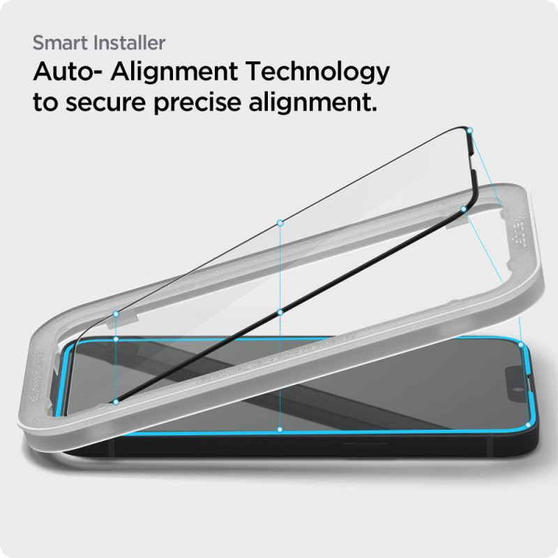 Spigen ALM Glass FC grūdintas stiklas iPhone 13 / 13 Pro / 14 - juodas 2 vnt.