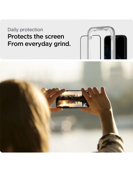 Spigen ALM Glass FC grūdintas stiklas iPhone 13 / 13 Pro / 14 - juodas 2 vnt. Spigen ALM Glass FC grūdintas stiklas iPhone 13 / 13 Pro / 14 - juodas 2 vnt.