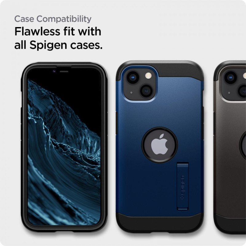 Spigen ALM Glass FC grūdintas stiklas iPhone 13 / 13 Pro / 14 - juodas 2 vnt.