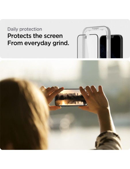 Spigen ALM Glass FC grūdintas stiklas skirtas iPhone 13 Pro Max / 14 Plus - juodas 2 vnt. Spigen ALM Glass FC grūdintas stiklas skirtas iPhone 13 Pro Max / 14 Plus - juodas 2 vnt.