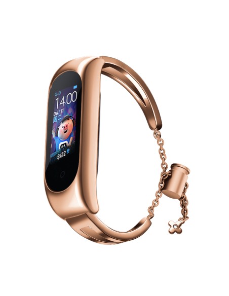 Keičiamas metalinės juostos apyrankės grandinės dirželis, skirtas Xiaomi Mi Band 6/ 5/ 4/ 3 Rose Gold Keičiamas metalinės juostos apyrankės grandinės dirželis, skirtas Xiaomi Mi Band 6/ 5/ 4/ 3 Rose Gold