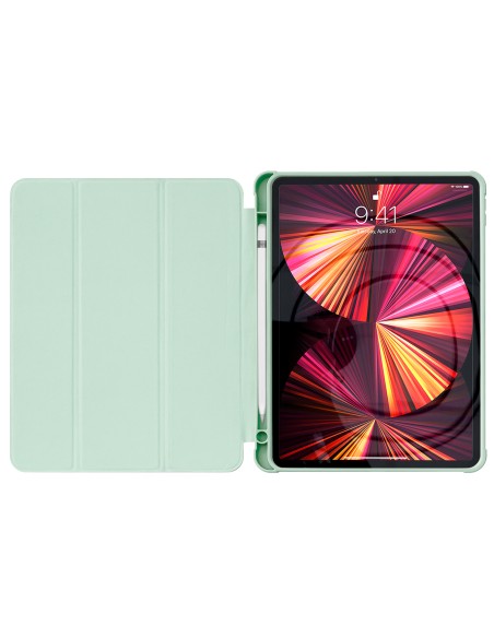 Stovo planšetinio kompiuterio dėklas Smart Cover iPad Air 2020 / 2022 su stovo funkcija žalia Stovo planšetinio kompiuterio dėklas Smart Cover iPad Air 2020 / 2022 su stovo funkcija žalia