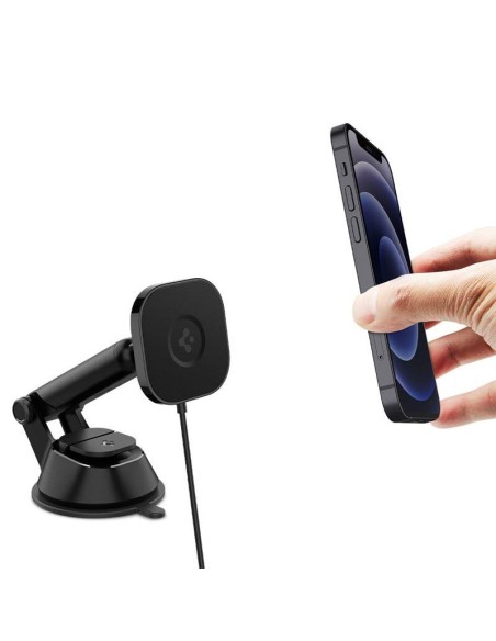 Spigen ITS12W magnetinis laikiklis su 7,5W MagSafe įkrovikliu automobilio prietaisų skydeliui - juodas Spigen ITS12W magnetinis laikiklis su 7,5W MagSafe įkrovikliu automobilio prietaisų skydeliui - juodas