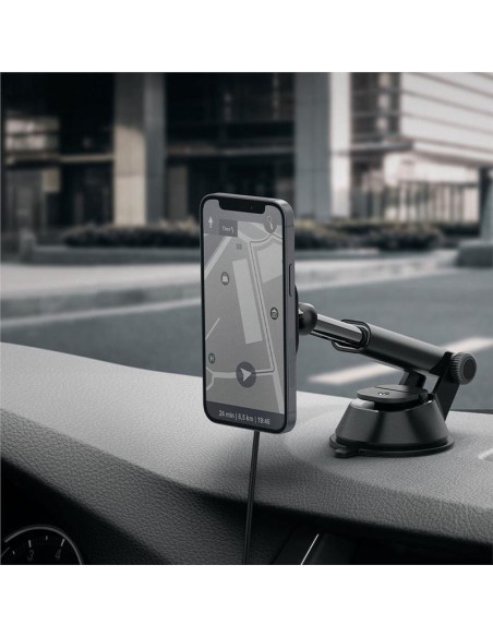 Spigen ITS12W magnetinis laikiklis su 7,5W MagSafe įkrovikliu automobilio prietaisų skydeliui - juodas Spigen ITS12W magnetinis laikiklis su 7,5W MagSafe įkrovikliu automobilio prietaisų skydeliui - juodas