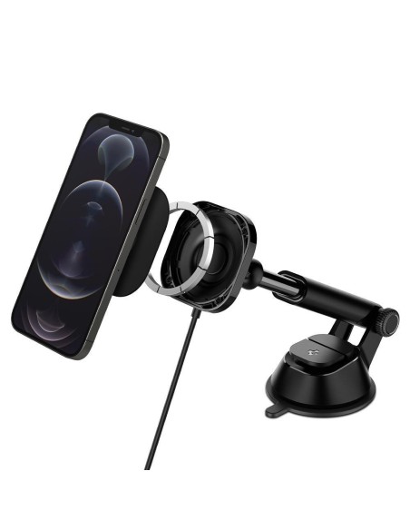 Spigen ITS12W magnetinis laikiklis su 7,5W MagSafe įkrovikliu automobilio prietaisų skydeliui - juodas Spigen ITS12W magnetinis laikiklis su 7,5W MagSafe įkrovikliu automobilio prietaisų skydeliui - juodas