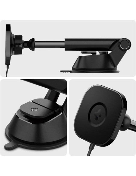 Spigen ITS12W magnetinis laikiklis su 7,5W MagSafe įkrovikliu automobilio prietaisų skydeliui - juodas Spigen ITS12W magnetinis laikiklis su 7,5W MagSafe įkrovikliu automobilio prietaisų skydeliui - juodas