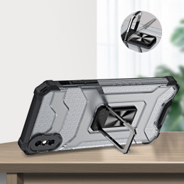 Crystal Ring Case šarvuotas hibridinis korpuso dangtelis + magnetinis laikiklis iPhone XS Max žalias