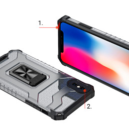 Crystal Ring Case šarvuotas hibridinis korpuso dangtelis + magnetinis laikiklis iPhone XS Max žalias
