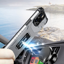 Crystal Ring Case šarvuotas hibridinis korpuso dangtelis + magnetinis laikiklis iPhone 11 Pro mėlynas