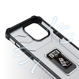 Crystal Ring Case šarvuotas hibridinis korpuso dangtelis + magnetinis laikiklis iPhone 11 Pro mėlynas