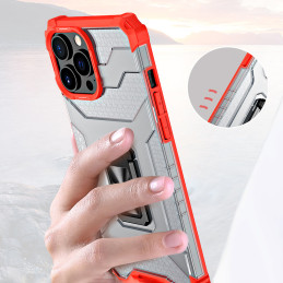 Crystal Ring Case šarvuotas hibridinis korpuso dangtelis + magnetinis laikiklis iPhone 11 Pro mėlynas