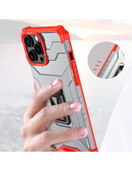 Crystal Ring Case šarvuotas hibridinis korpuso dangtelis + magnetinis laikiklis iPhone 11 Pro mėlynas