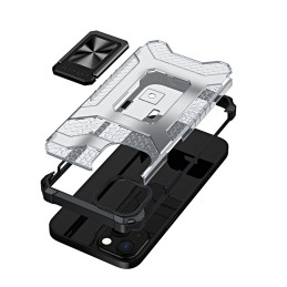 Crystal Ring Case šarvuotas hibridinis korpuso dangtelis + magnetinis laikiklis iPhone 13 juodas