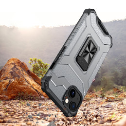 Crystal Ring Case šarvuotas hibridinis korpuso dangtelis + magnetinis laikiklis iPhone 13 juodas