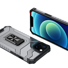 Crystal Ring Case šarvuotas hibridinis korpuso dangtelis + magnetinis laikiklis iPhone 13 juodas