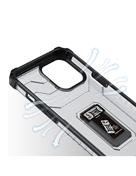 Crystal Ring Case šarvuotas hibridinis korpuso dangtelis + magnetinis laikiklis iPhone 13 Pro Max juodas