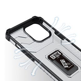 Crystal Ring Case šarvuotas hibridinis korpuso dangtelis + magnetinis laikiklis iPhone 13 Pro Max žalias