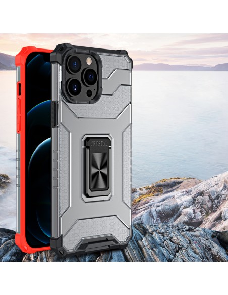 Crystal Ring Case šarvuotas hibridinis korpuso dangtelis + magnetinis laikiklis iPhone 13 Pro Max žalias