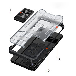 Crystal Ring Case šarvuotas hibridinis korpuso dangtelis + magnetinis laikiklis Samsung Galaxy A72 4G juodas