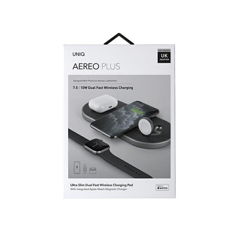 UNIQ Aereo Plus 3in1 30W indukcinis įkroviklis - juodas
