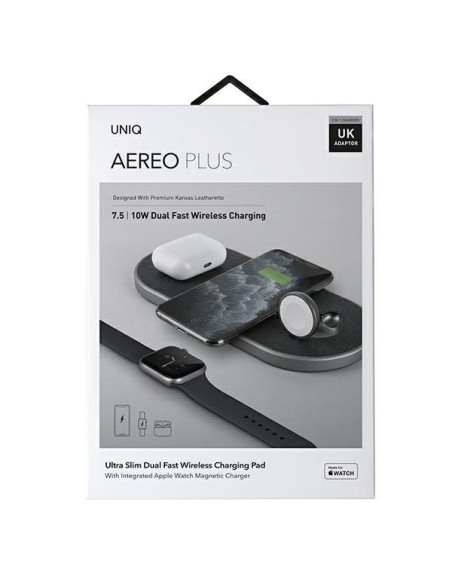 UNIQ Aereo Plus 3in1 30W indukcinis įkroviklis - juodas UNIQ Aereo Plus 3in1 30W indukcinis įkroviklis - juodas