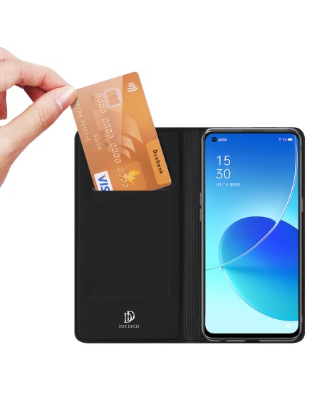 Dux Ducis Skin Pro dėklo dėklo dangtelis su atvartu, skirtas Oppo Reno6 4G juodas Dux Ducis Skin Pro dėklo dėklo dangtelis su atvartu, skirtas Oppo Reno6 4G juodas