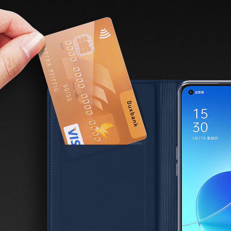 Dux Ducis Skin Pro dėklo dėklo dangtelis su atvartu, skirtas Oppo Reno6 4G juodas