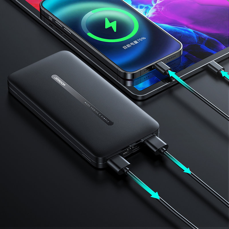 Joyroom Powerbank 10000mAh 2.1A 2x USB juoda (JR-T012 black)