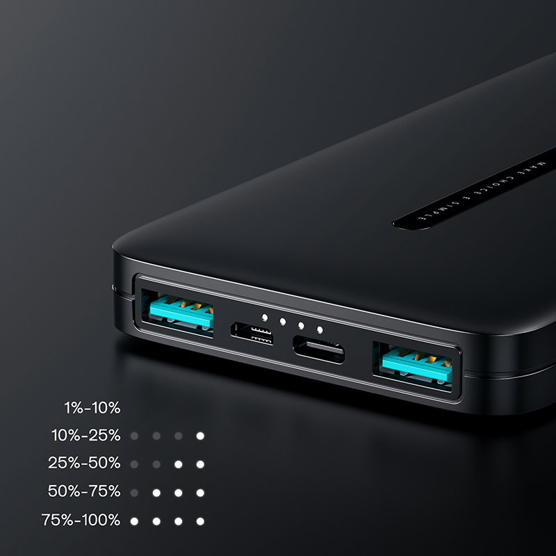 Joyroom Powerbank 10000mAh 2.1A 2x USB juoda (JR-T012 black)