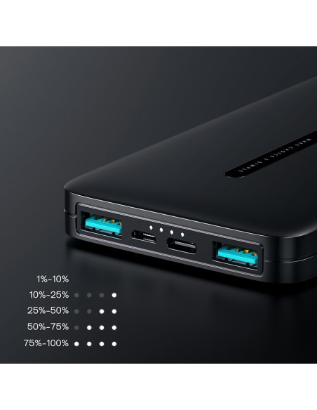 Joyroom Powerbank 10000mAh 2.1A 2x USB juoda (JR-T012 black) Joyroom Powerbank 10000mAh 2.1A 2x USB juoda (JR-T012 black)